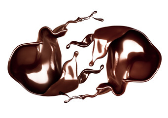 A splash of dark chocolate. 3d illustration, 3d rendering.