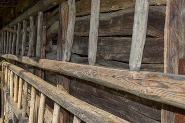 Naklejka premium Wooden hose with wooden ladder