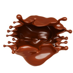 A splash of milk chocolate. 3d illustration, 3d rendering.