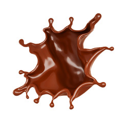 A splash of milk chocolate. 3d illustration, 3d rendering.