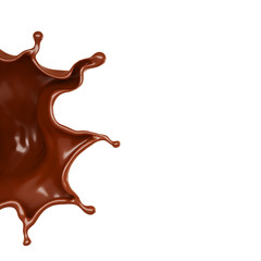 A splash of milk chocolate. 3d illustration, 3d rendering.