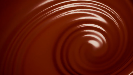 Splash, a stream of chocolate. 3d illustration, 3d rendering.