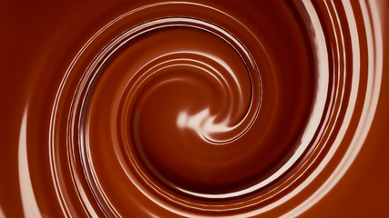 Splash, a stream of chocolate. 3d illustration, 3d rendering.