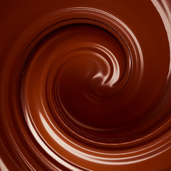 Splash, a stream of chocolate. 3d illustration, 3d rendering.