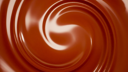 Splash, a stream of chocolate. 3d illustration, 3d rendering.