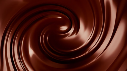 Obraz na płótnie Canvas Splash, a stream of chocolate. 3d illustration, 3d rendering.