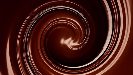 Splash, a stream of chocolate. 3d illustration, 3d rendering.