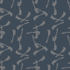UFO military camouflage seamless pattern in navy blue and grey colors