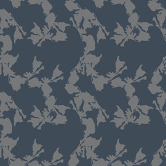 UFO military camouflage seamless pattern in navy blue and grey colors