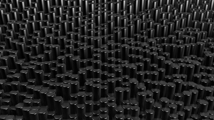 Obraz premium Black hexagon background. 3d illustration, 3d rendering.