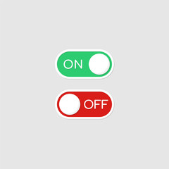 On and Off toggle switch button. Vector