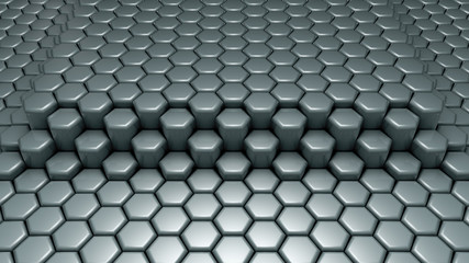 Green hexagon background. 3d illustration, 3d rendering.