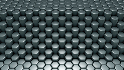 Green hexagon background. 3d illustration, 3d rendering.