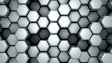 Green hexagon background. 3d illustration, 3d rendering.