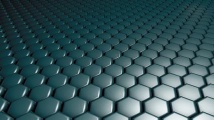 Green hexagon background. 3d illustration, 3d rendering.