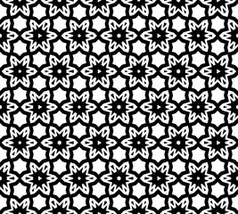 Abstract seamless black and white pattern