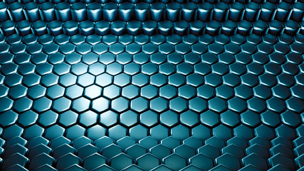 Obraz premium Green hexagon background. 3d illustration, 3d rendering.