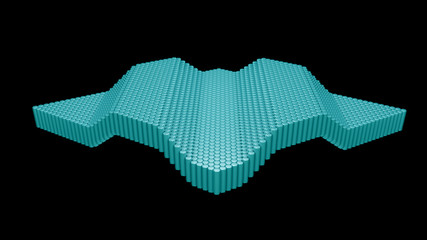 Turquoise hexagon background. 3d illustration, 3d rendering.