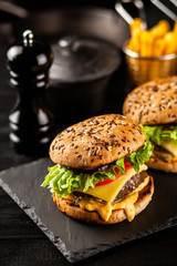 Delicious grilled burgers