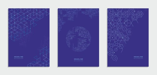 Fototapeta na wymiar Abstract geometric technological brochure, flyer. Corporate identity.