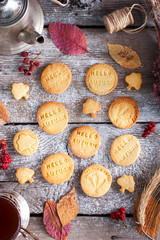 Autumn homemade cookies with the inscription 