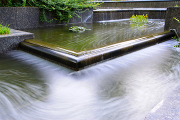 fuzzy flowing water in the park, beautiful landscape, Beijing
