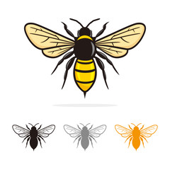 Bee logo template vector