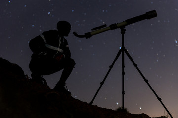 observing the sky with a telescope