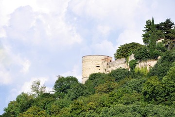 Fototapeta na wymiar Medieval castle in Brescia, Italy.