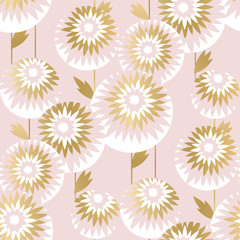 Fototapeta na wymiar Luxury style chrysanthemum flowers seamless pattern
