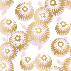 Fototapeta na wymiar Luxury style chrysanthemum flowers seamless pattern