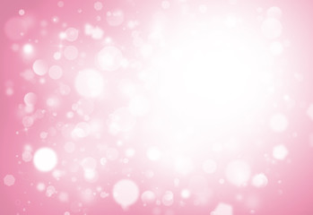 Pink glitter sparkles rays lights bokeh Festive Elegant abstract background.