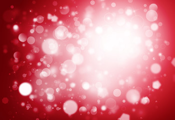 Red glitter sparkles rays lights bokeh Festive Elegant abstract background.