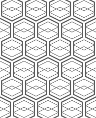 Vector seamless texture. Modern geometric background. Repeated pattern with hexagonal tiles.