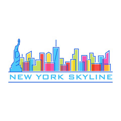 New York Skyline Vector Logo