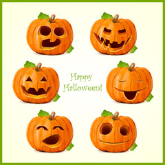 Halloween pumpkins set