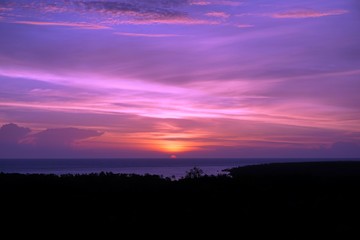 Sunset and dramatic sky with sea background.