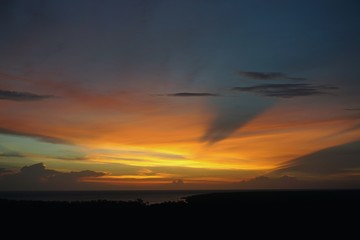Sunset and dramatic sky