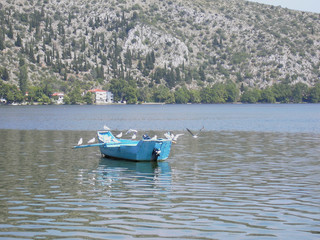 Fototapeta na wymiar Lake of Kastoria Macedonia Greece
