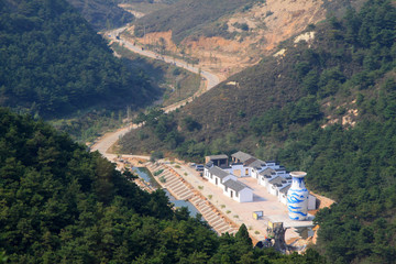 House and other humanities landscape in a scenic area