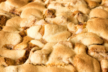 Freshly baked Apple pie. Close up. Homemade. Ready to eat