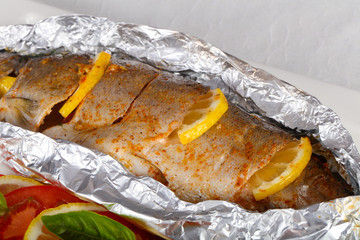 Roasted trout