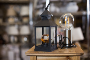 Photo of nice modern lamp in store