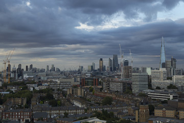 Fototapeta premium A wide shot of the London skyline as seen from Kennington.