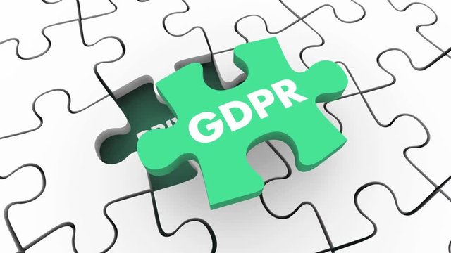 GDPR Privacy Rules Regulations Compliance Puzzle 3d Animation