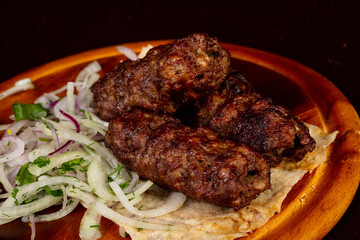 Grilled beef kebab kofta