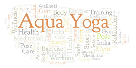 Fototapeta premium Aqua Yoga word cloud.