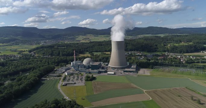 Gosgen nuclear plant - Aerial 4K
