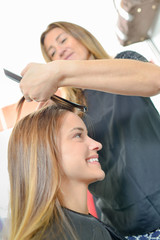 Naklejka premium woman in hair salon