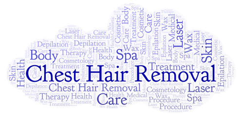 Fototapeta premium Chest Hair Removal word cloud.